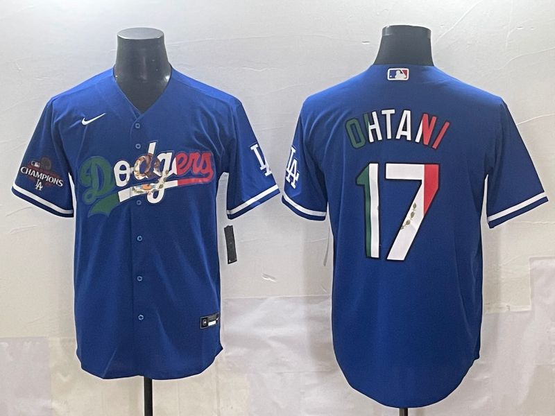 Men 2025 Los Angeles Dodgers 17 Ohtani Blue Nike MLB Jersey style 7157